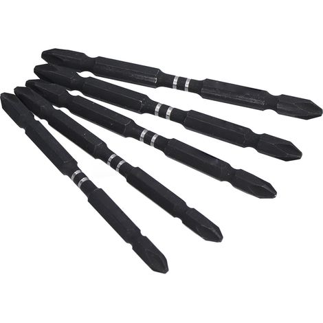 10-teiliges Set magnetische Kreuzschlitzschraubendreher-Bits mit 2 Köpfen, 1/4"-Sechskantschaft, S2-Legierungsstahl, PH2, 100 mm (1/5)