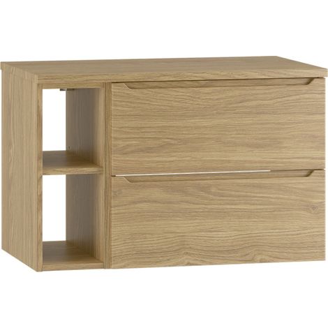 Waschtischunterschrank 80cm Viggo mit 2 Schubladen, Holzoptik (1/5)