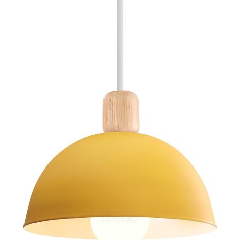 20CM Lustre En Métal Vintage Suspension Luminaire Moderne Lampe À Suspension D'Intérieur Simple E27, Jaune Pour Restaurant Cuisine