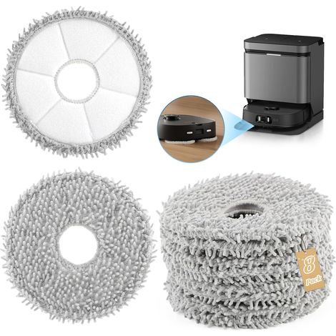 8-teiliges Set Ersatz-Reinigungstücher für Eureka J15 Pro Ultra und Ecovacs Deebot T30 Pro Omni/T30S/T30S Pro/N30 Pro Saugroboter (XX) (1/5)