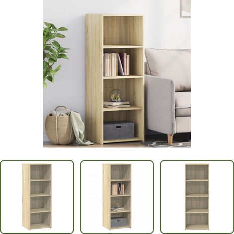 Hochbeistellschrank - Highboard Sonoma-Eiche 45x41x124 cm Holzwerkstoff (1/5)