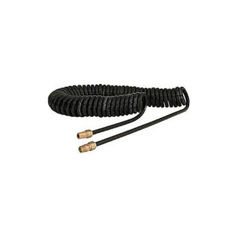 Tuyau spiralé, avec raccord BSP 1/4 pouce mâle, Noir, Diam.ext 10mm, Long. 3.6m ( Prix pour 1 )
