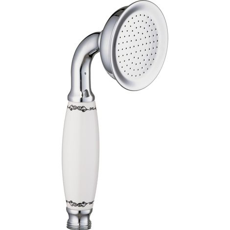 PaulGurkes Handbrause retro nostalgie Duschkopf mit Keramikgriff Messing (1/4)