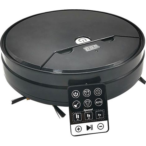 Aspirateur robot ultra-mince, multifonctionnel et intelligent, pour le nettoyage quotidien de la maison et du bureau (noir) (1/5)