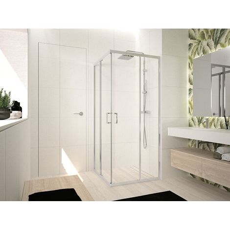 Accès d'angle H195 cm extensible de 87 à 90 cm verre transparent - Novellini