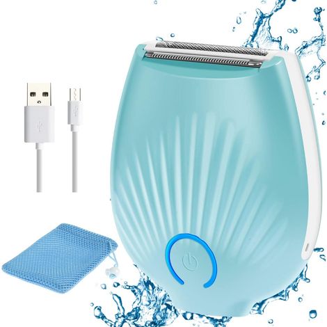 Rasoir électrique pour femmes, indolore, rechargeable par USB, épilateur visage, lame 3 en 1 détachable, sans fil, pour maillot, jambes, bras, aisselles et lèvre supérieure.