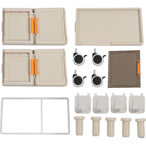 Faltbare Aufbewahrungsbox, großes Fassungsvermögen, transparente Tür, stapelbarer Behälter mit Rollen und Deckel für Zuhause, Schule, Büro, zweilagig, 32 x 56 x 67,5 cm (1/5)