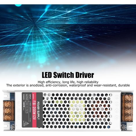 Schaltnetzteil für LED-Streifen der FBI-Serie für den Innenbereich, 200 W, 190–240 V DC, 12 V AC (1/5)