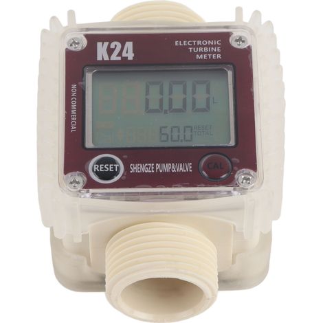 1pc K24 Turbine Digital Diesel Oil Fuel Flow Meter Gauge For Chemicals Liquid Water (1/5)