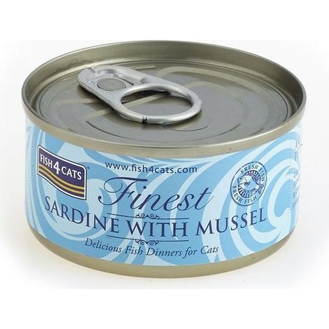 Fish4Cats - Sardina con cozza verde - Cibo umido per gatti 70 g (1/4)