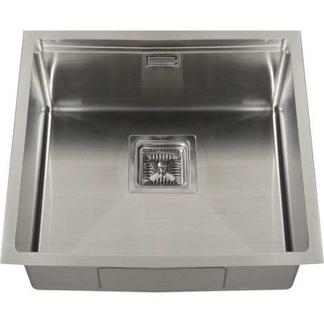 Fregadero de un seno en inox Kenia, 21,5 cm(alto) 44 cm(ancho) 44 cm(largo) (1/2)