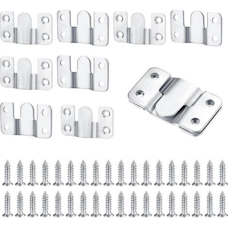10 Supports Fixation Inoxydable Cadre Photo Patère Murale Acier Inoxydable Lot (1/5)