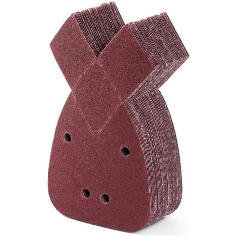 Lot de 30 patins de ponçage pour souris, grain 80, 4 trous, pour ponceuse de détail, auto-agrippant, pour paume de souris, papier de verre pour ponceuse à souris (1/4)