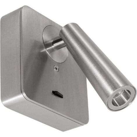 Applique murale moderne à led gea led gap593, orientable, en aluminium méthacrylate nickelé