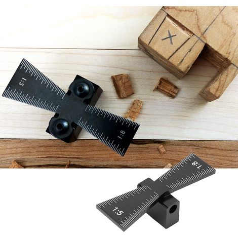 Outil de mesure pour assemblages à queue d'aronde en bois avec échelle 1:5/1:8 (1/5)