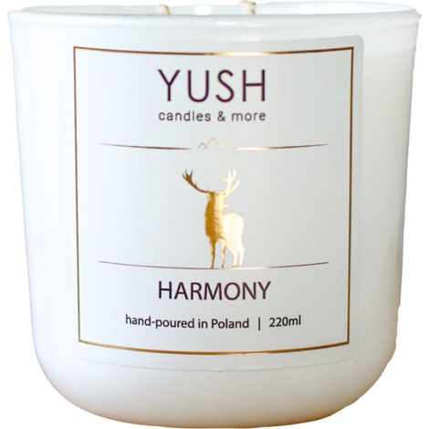 Harmony - candela di soia profumata alla rosa, rabarbaro e ananas - yush - 220 ml (1/5)