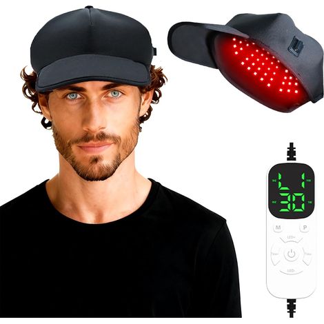 180 LEDs Red Light Therapy Cap pour la regrowth des cheveux – 650nm & 850nm rouge et près-infrarouge chapeau de croissance des cheveux pour les hommes et les femmes