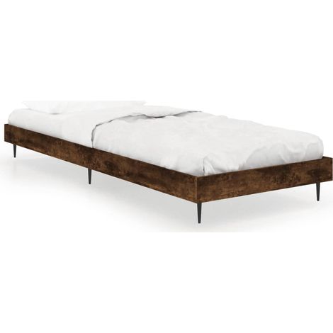 Cadre de lit chêne fumé 75x190 bois d'ingénierie (1/5)