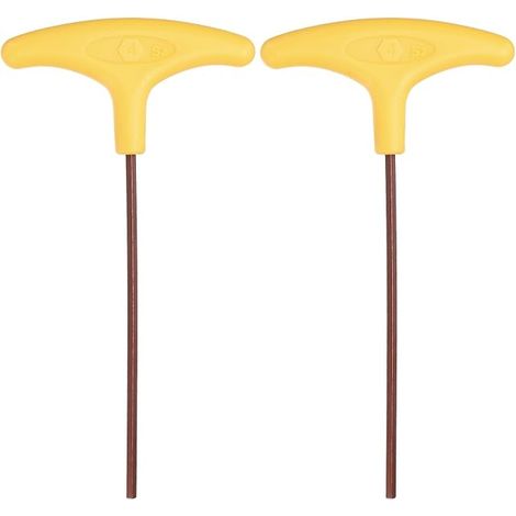 2 Pcs Clé Hexagonale À Poignée En T 4mm Métrique Acier S2 Jaune (1/5)