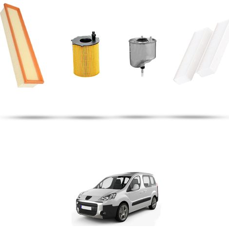 Kit tagliando 4 filtri compatibile con Peugeot Partner II 1.6 Hdi 55kw dal 2008 (1/5)