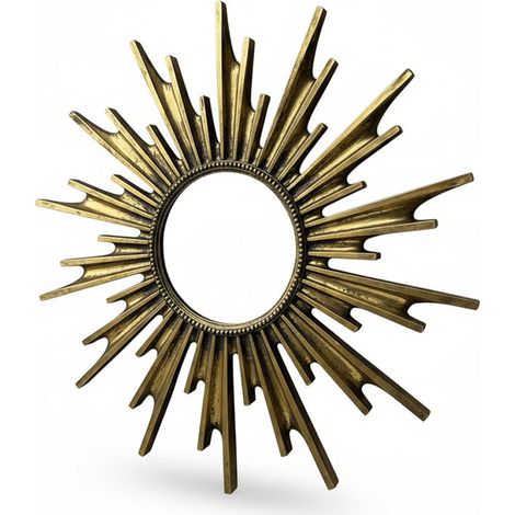 Miroir éclat solaire résine dorée 48x2cm