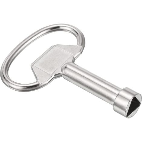 0,4 x 0,3" Triangle Douille Clé x 1 Pièce Électrique Armoire Compteur Commutateur Clé pour Triangle Panneau Serrure, Argent (1/5)