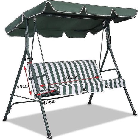 Voile de rechange pour balancelle de jardin 210D imperméable, auvent anti-UV pour siège suspendu, protection solaire pour rocking chaise, housse de remplacement résistante. (1/5)