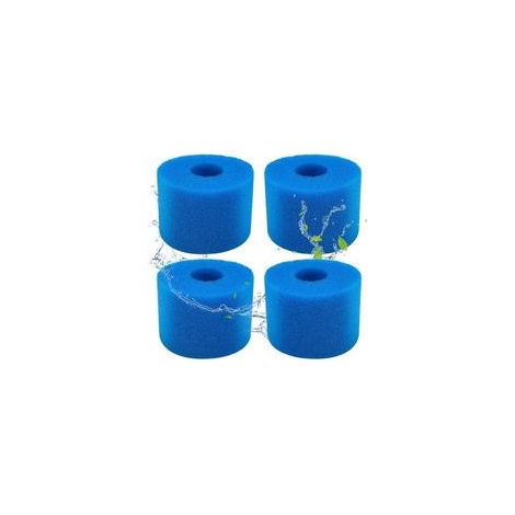 Lot de 4 filtres de Piscine en Mousse Filtre pour Intex Type S1 - Filtre en Mousse pour Spa, Piscine - Réutilisables et lavables - Éponge de Filtration de Type S1（4 pièces）