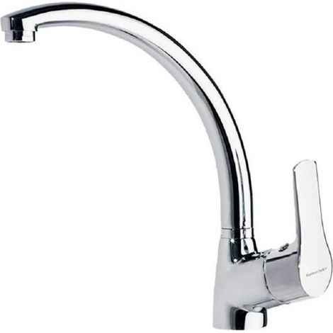 Spültischarmatur mit hohem, geformtem Auslauf, schwenkbar Titanium, verchromt
