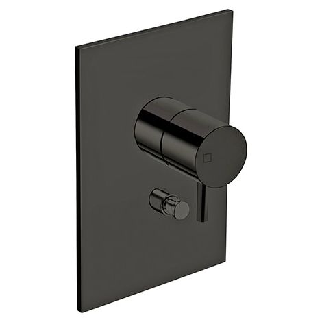 FACADE LAITON MITIGEUR DOUCHE TRIVERDE 2 SORTIES CHROME NOIR - CRISTINA ONDYNA TV68972