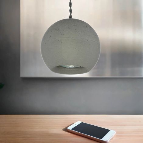 Pendelleuchte Beton Kugel Schirm Ø 13 cm GU10 Esszimmer Küche Hängelampe (1/5)