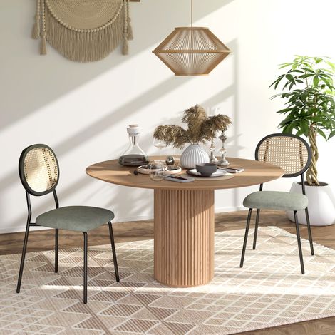 Pack de 2 Sillas de Comedor con Respaldo de Ratán Sintético y Marco de Acero para Salón 44x54x87 cm Verde Oscuro y Negro (1/5)