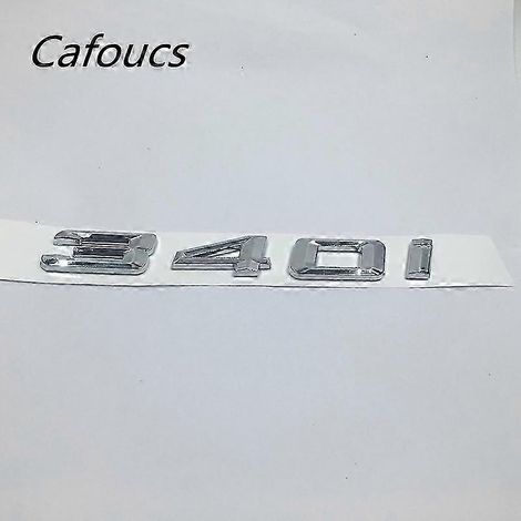 Autocollants logo chromés pour coffre arrière de BMW Série 3 E30 E36 E46 E90 F30 (318i, 323i, 320i, 325i, 328i, 316i, 330i) - Couleur : 340i (1/4)