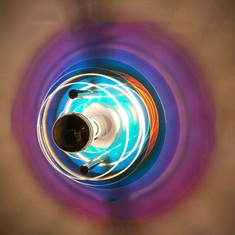 Applique medievale, UFO ultramoderno era spaziale anni '70 Bauhaus soggiorno camera da letto hotel atmosfera luce da parete, applique senza sorgente luminosa, piccola colore brillante - D24xE17cm (1/4)