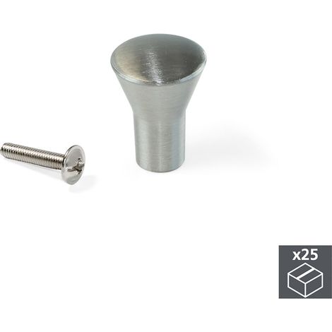 Pomolo per mobile Tucson, D. 16 mm, Zama, Nichel satinato, 25 pezzi 9165051 EMUCA (1/4)