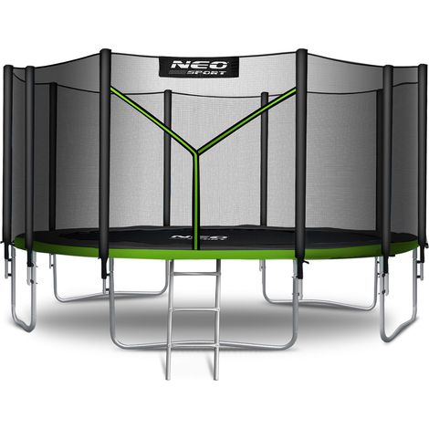 Neo-Sport Gartentrampolin (465 cm) mit Sicherheitsnetz und Leiter (1/5)