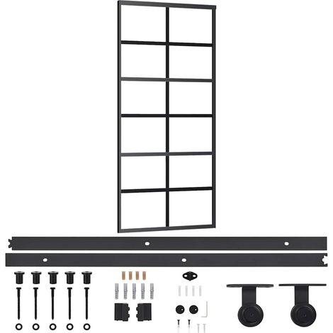 Maison Exclusive - Schiebetür mit Beschlag ESG-Glas & Aluminium 9