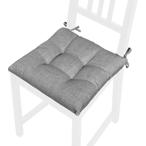 Cuscino Sedia Pastello Morbido Universale Coprisedia Cotone Imbottito 100% Made In Italy - Antracite