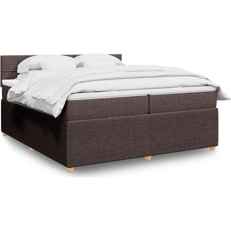 Boxspringbett mit Matratze Dunkelbraun 200x200 cm Stoff