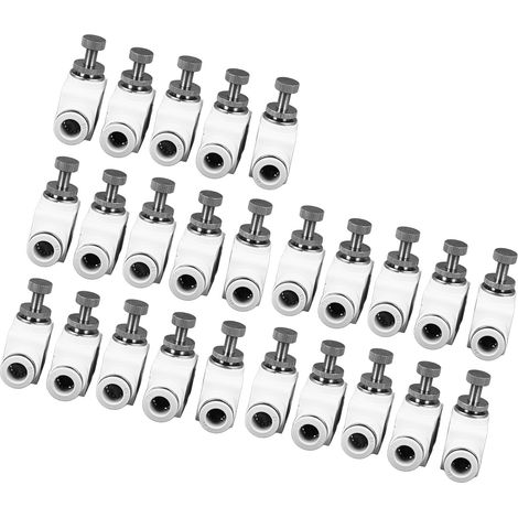 Lot de 25 raccords pneumatiques rapides réglables pour tuyaux d'air comprimé et vannes de régulation de débit. (1/5)