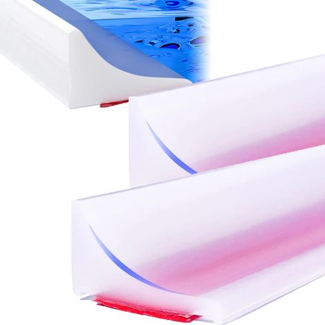 Lot de 2 joints de douche autocollants, bandes d'arrêt d'eau de douche, barrages d'étanchéité de seuil de douche de cuisine (transparent, 200 cm) (1/5)