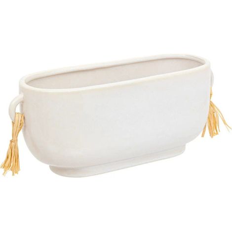 Jardinière en Céramique "Soleya" 30cm Blanc (1/2)