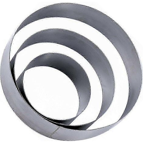 Large Round Cake Ring Set 4/6/8 Inch Biscuit Cutter Stainless Steel Circle Diy 3pcs SZRH A-GB (1/2)