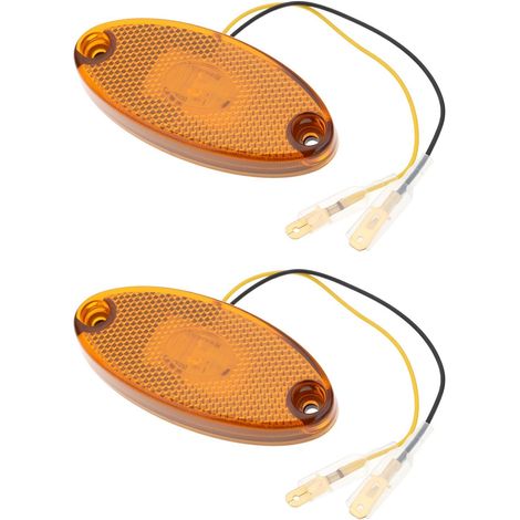 2 x Amber LED Side Marker Lights 12V for Camper Van Trailer Truck (1/5)