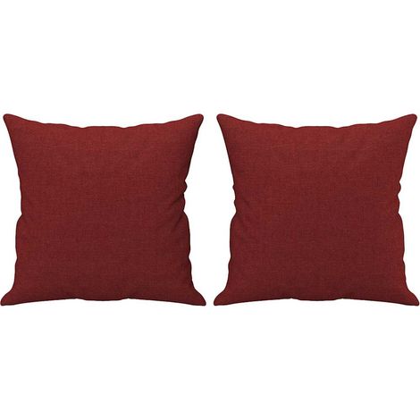 Maison Exclusive - Cojines decorativos 2 uds tela rojo tinto 40x4 (1/5)