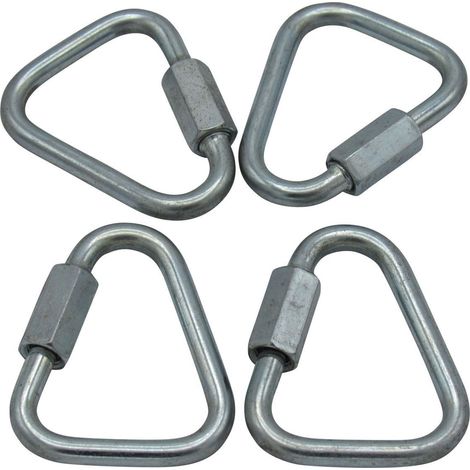 X4 12MM Zinc Plated Delta Shape Quick Links - Maillon Triangle Webbing Triangular (1/5)