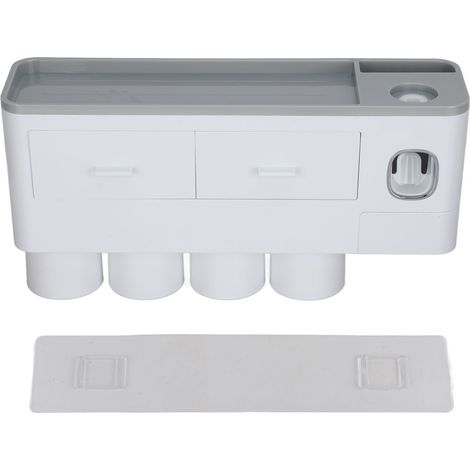 Magnetischer Wand-Zahnbürstenhalter mit Zahnpastaspender fürs Badezimmer