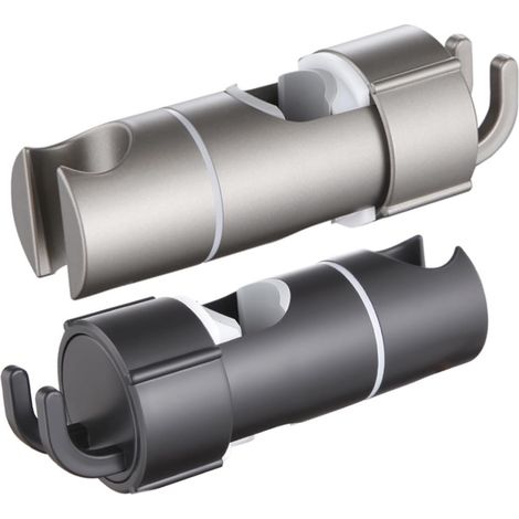 Lot de 2 supports de pommeau de douche, espacement des trous de 18 à 25 mm, support de pommeau de douche réglable, accessoires pour pommeau de douche (BK+GY) (1/5)