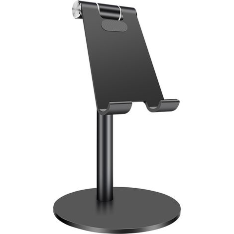 Support de téléphone monobloc, support réglable universel pour iPad Pro 10.5/9.7/12.9, iPad Air, iPad Mini 2/3/4, iPhone, Samsung Tab, autres smartphones et tablettes (noir) - 10,216,8 cm (1/2)