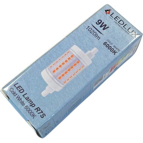 Lampada Led R7S 78mm 9W 1020lm Bianco Freddo 6000K Diametro 28mm 360 Gradi